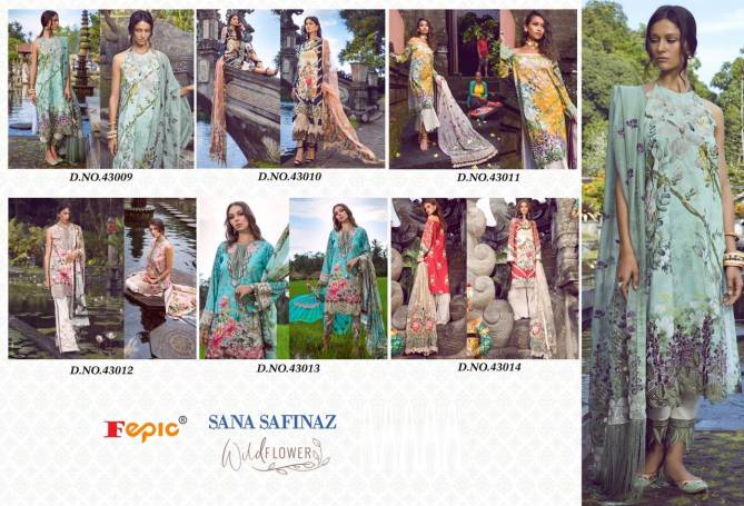 Fepic Rosemeen Sana Safinaz Wild Pure Cotton Digital Print With Embroidery Work Flower Pakistani Salwar Suits Collection